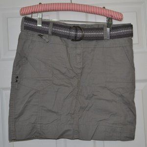 Gray Dalia Collection Cargo Mini Pencil Skirt & Striped Belt, Like New, Size 4